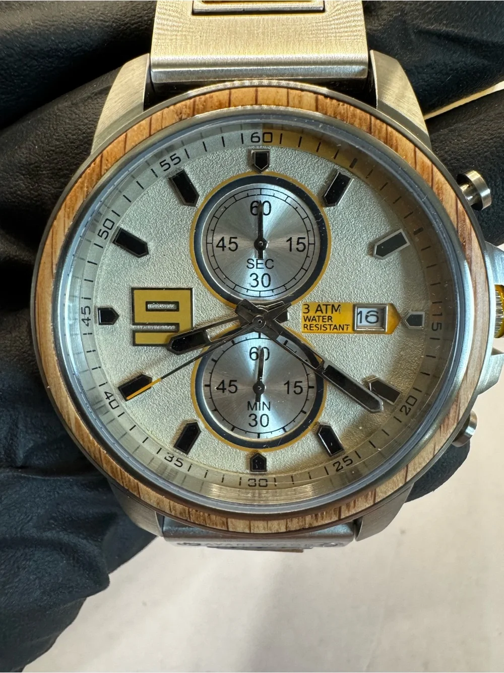 Avantwood Men's Silver and Gold Chronograph Watch - Elevate Your Style